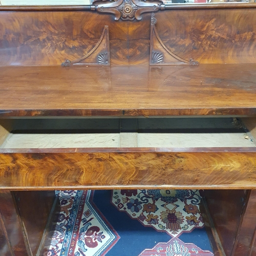 1038 - Of Superb quality. A 19th Century Mahogany Pedestal Sideboard with gallery back and single drawer. W... 