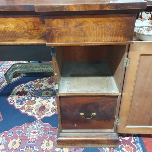 1038 - Of Superb quality. A 19th Century Mahogany Pedestal Sideboard with gallery back and single drawer. W... 