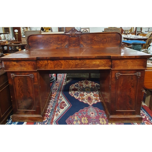 1038 - Of Superb quality. A 19th Century Mahogany Pedestal Sideboard with gallery back and single drawer. W... 