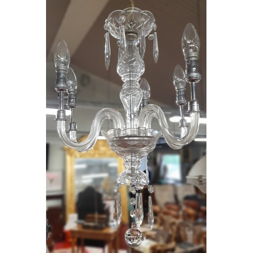 1056 - A really good four branch Glass Chandelier.