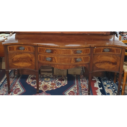 1058 - Of Superb quality. A 20th Century Mahogany Serpentine fronted Sideboard with highly inlaid outline w... 