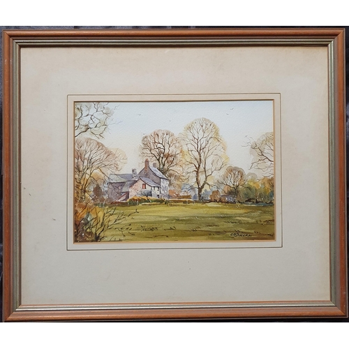 1062 - A 20th Century Watercolour of an autumnal country scene. By GR Carter. 17 x 25 cm approx.