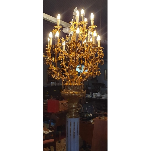 1068 - An unbelievable superb pair of Ormolu and Marble Candelabra with reeded marble columns and cherub mo... 