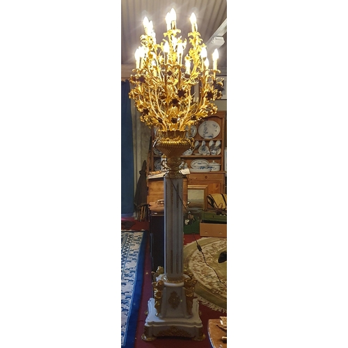 1068 - An unbelievable superb pair of Ormolu and Marble Candelabra with reeded marble columns and cherub mo... 