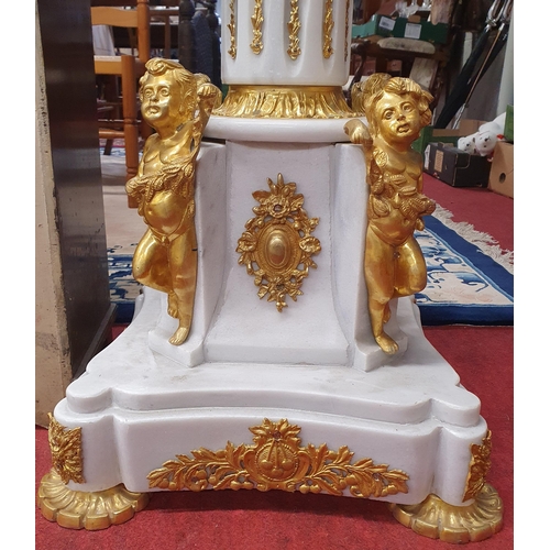 1068 - An unbelievable superb pair of Ormolu and Marble Candelabra with reeded marble columns and cherub mo... 