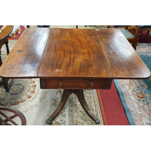 1094 - An early 19th Century Pembroke Table on quatrefoil base and turned shaft with single frieze drawer. ... 