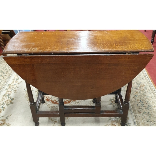 1106 - A 19th Century, possibly earlier, Oak Gateleg Table. 94 x 110 x H 71 cm approx.