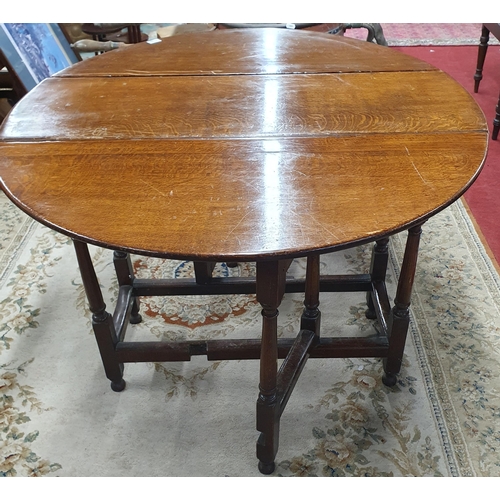 1106 - A 19th Century, possibly earlier, Oak Gateleg Table. 94 x 110 x H 71 cm approx.