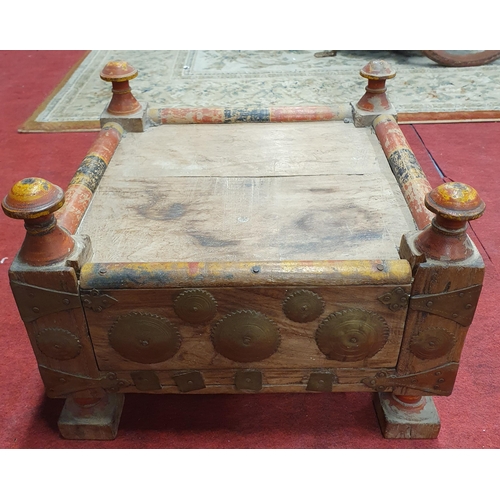 1114 - A good Hardwood Tibetan Box. 38 x 38 x H 22 cm approx.