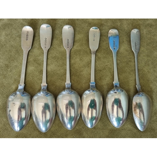 941 - A set of six Irish Silver  desert Spoons early 19th Century with various dates and makers toinclude ... 