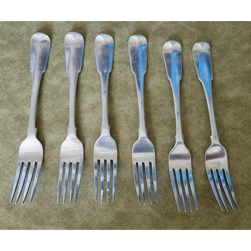 943 - A set of Irish Silver Forks, James Salter 1802, 414 gms approx.