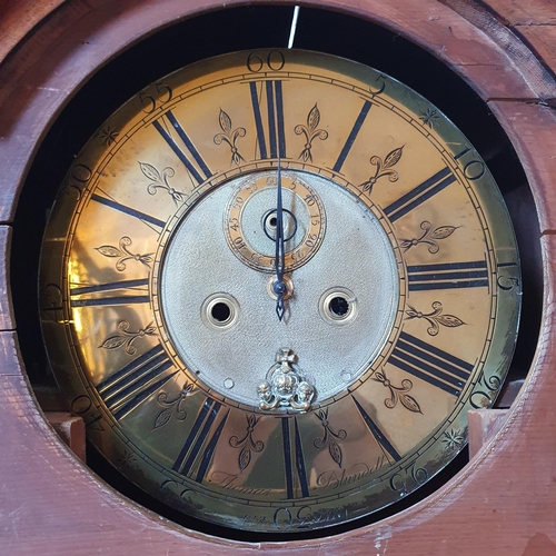 303 - A 19th Century Mahogany Irish Longcase Clock with brass dial. By Thomas Blundell with a quartz movem... 