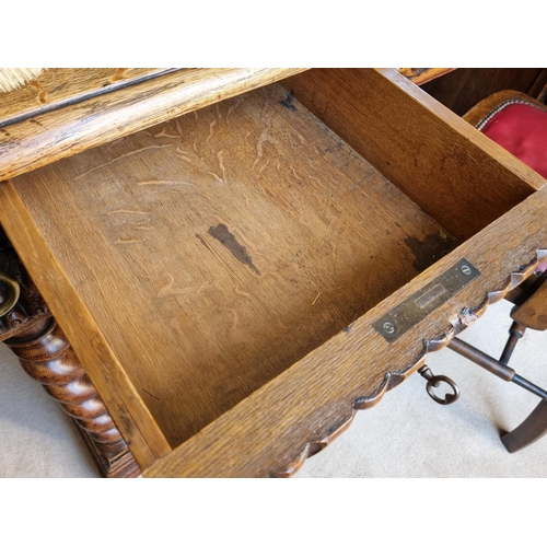 102 - A Fantastic 19th Century double fronted Oak Pedestal Desk with highly moulded sides, front and back ... 