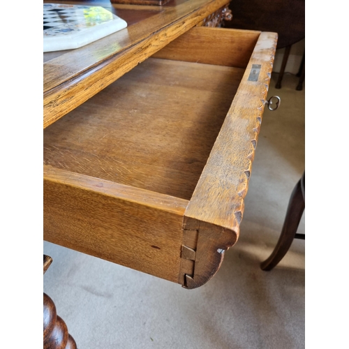 102 - A Fantastic 19th Century double fronted Oak Pedestal Desk with highly moulded sides, front and back ... 