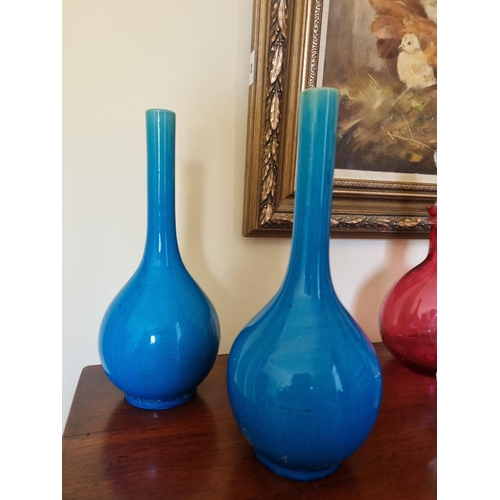 66 - A good early pair of Bud Vases. Possibly Oriental. H 25  cm approx.