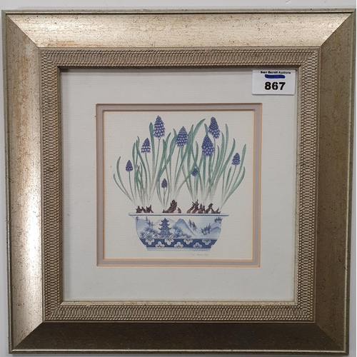 867 - A group of three framed Prints of flowers.