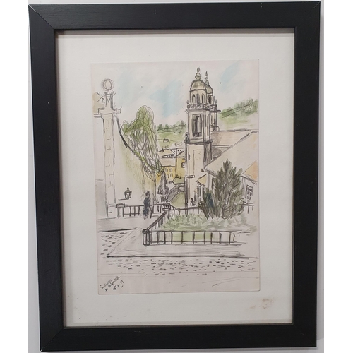 896 - Two framed hand Sketches .