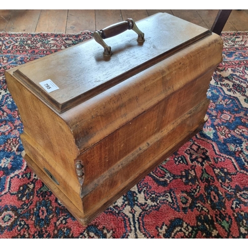 421 - A Vintage cased Stoewer sewing Machine in a Walnut Case. H 30 x W 40 x D 24 cm approx.