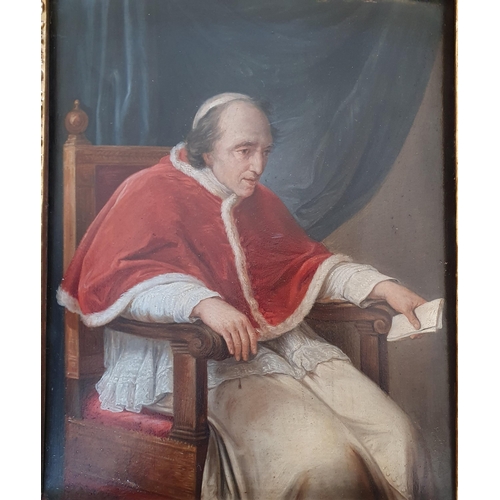 411 - A 19th Century Oil on Board of Pope Pius VII in a good original gilt Frame. 29 x 23 cm approx.