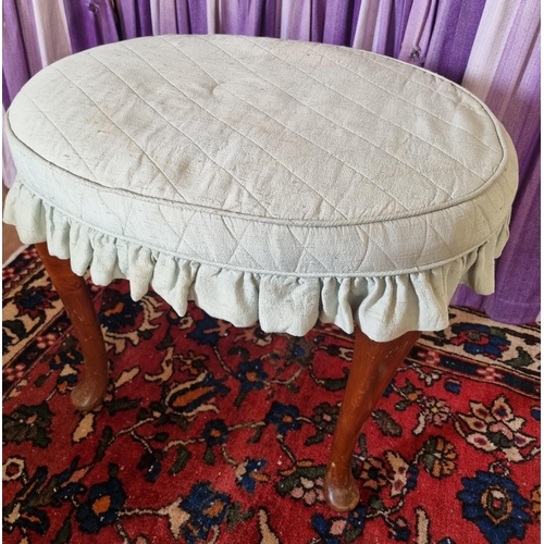 432 - An early 20th Century Mahogany oval Stool with tapestry style seat. 56 x 42 x H47cm approx.