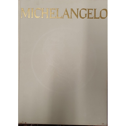 25 - The complete works of Michael Angelo by Reynar Company of New York. 91 x 59.5 x H 72 cm approx.