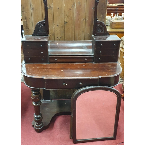 344 - A 19th Century Pine two door Wardrobe with white ceramic handles along with a Victorian Mahogany Dre... 