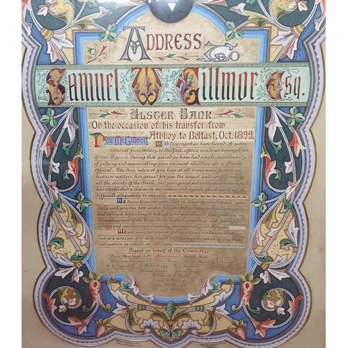 338 - A late 19th early 20th Century Indenture addressed to Samuel W Gilmore Esq. from the Ulster Bank on ... 