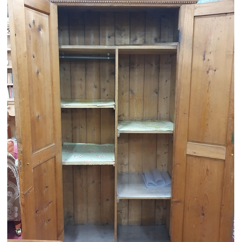 344 - A 19th Century Pine two door Wardrobe with white ceramic handles along with a Victorian Mahogany Dre... 