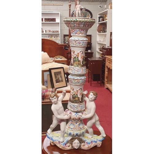 355 - A very large Capodimonte Centrepiece with profusely hand painted decoration.
H 124 x W 50 x D 24 cm ... 