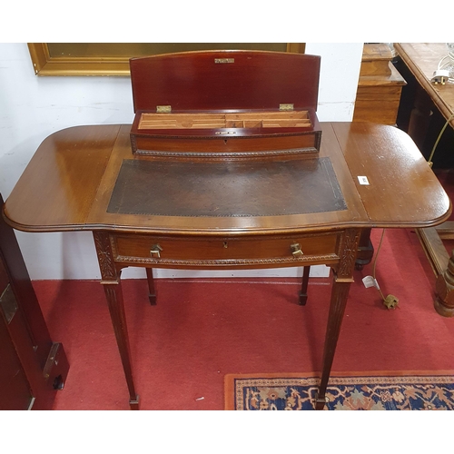 370 - An early 20th Century Ladies Desk of miniature proportions on square tapered fluted supports and gal... 