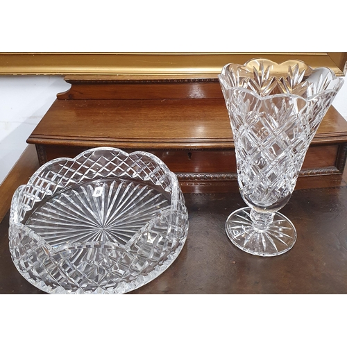 377 - A Tipperary Crystal Vase and Bowl.
Vase H 20 , Bowl D 20 cm approx.