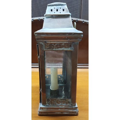 476 - A rare old Copper Candle Lantern by the Limehouse Lamp Company. H 29 cm approx.