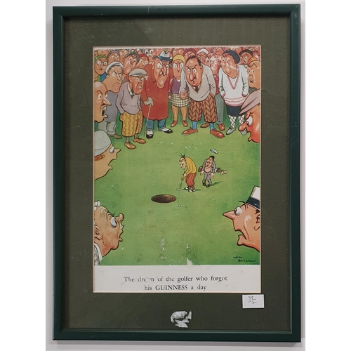 60 - After Bateman; A good pair of coloured Guinness Golfing Prints. 37 x 28 cm approx.