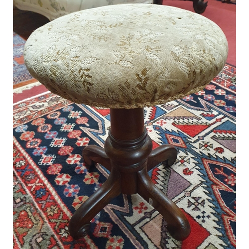 413 - An unusual early 19th Century Piano Stool with a solid Rosewood base. H 50 x D 40 cm approx.