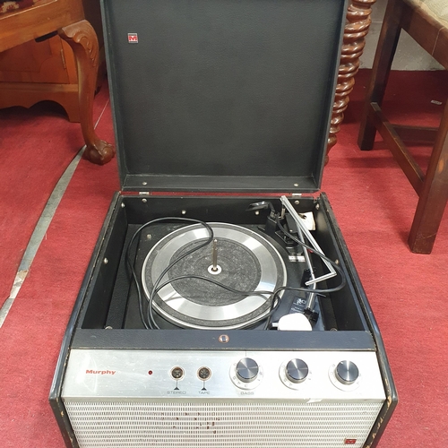 522 - A Murphy's Vinyl Record player along with 2 boxes of records. Mixed lot Mainly Oldies ,Irish and Mus... 