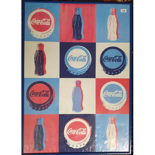 326 - A Vintage Coca Cola Advertising Sign,  88 x 63cm approx. along with a pair of bookends and a boomera... 