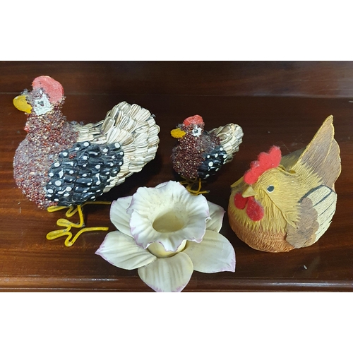 530 - A Group of decorative items to include , A large duck , picture frames ,painted  lead mini farm set ... 