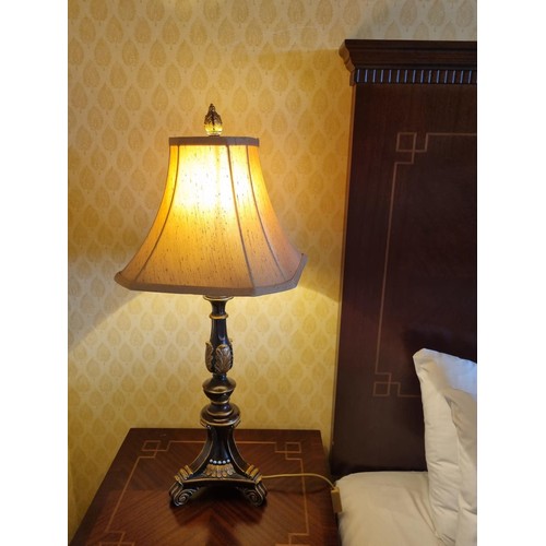 118 - A Black and Gold Table Lamp. Height 55 cm approx. (Please note this is a Generic Photograph , There ... 