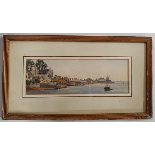 910 - An early 20th Century Watercolour of an estuary scene by B. Selley signed LR in its original frame. ... 