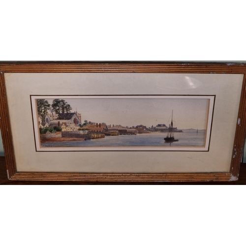 910 - An early 20th Century Watercolour of an estuary scene by B. Selley signed LR in its original frame. ... 