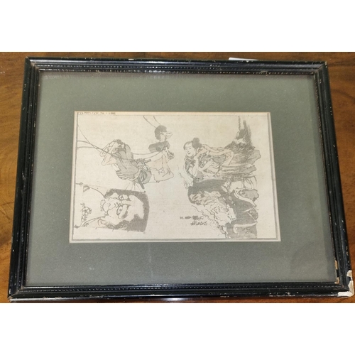 927 - Two 19th Century Oriental Pictures to include an Etching.
H 24 x 29 cm approx.