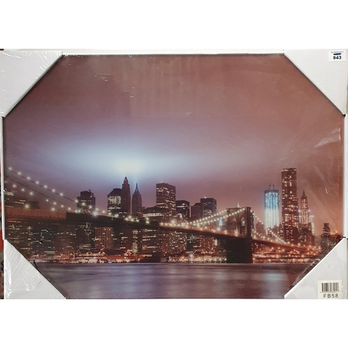 943 - An as new New York skyline Print on glass.