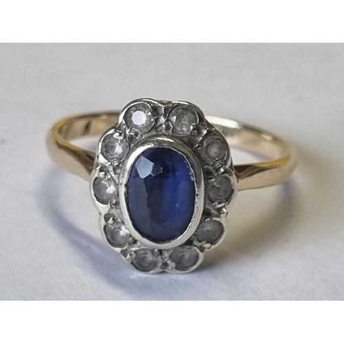 A 9ct Gold, Sapphire and Diamond Ring fully hallmarked, size N1/2.