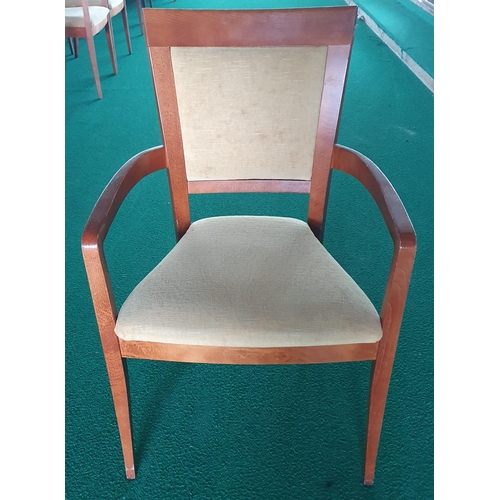 10 - A Rosewood effect restaurant dining chair with Yellow upholstery .
H 90 x W 56 x D 49 , seat height ... 