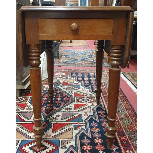 9 - A Georgian Mahogany Pembroke Table of narrow proportions of neat size with single drawer frieze on t... 