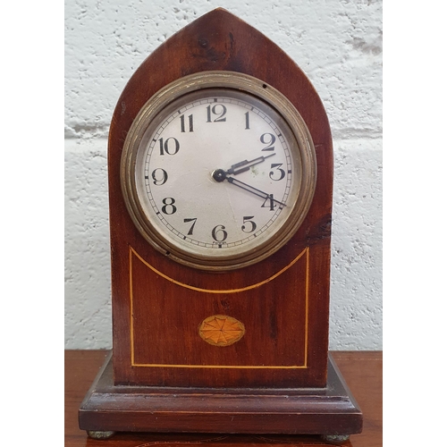 102 - A late 19th Century Walnut Letter Box with fall flap lid along with an Edwardian mantel clock.
Box H... 