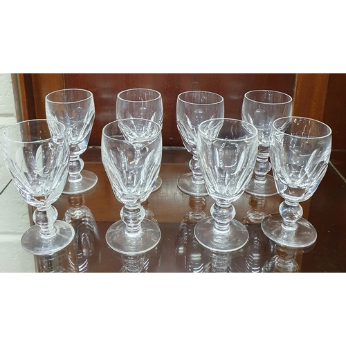 166 - A good set of Waterford Crystal Port Glasses with stemmed base.