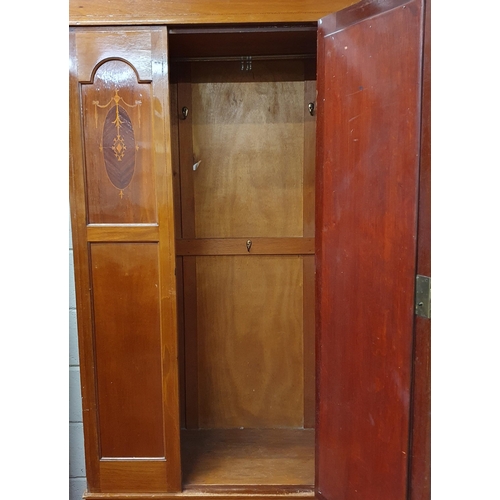 174 - An Edwardian Mahogany and Inlaid single door Wardrobe. H 197 x W 112 x D 46 cm approx.