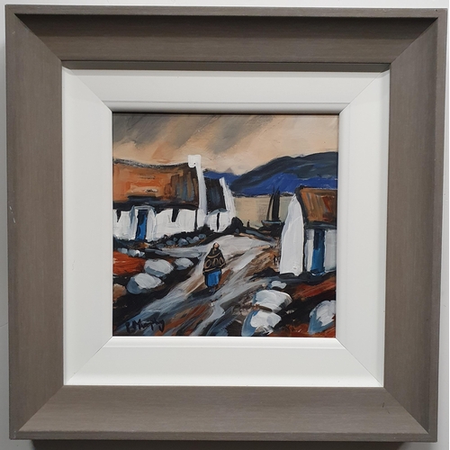 195 - Patrick Murphy, ' Returning Home' Oil on Board signed lower right. H 20 x W 19 cm approx.