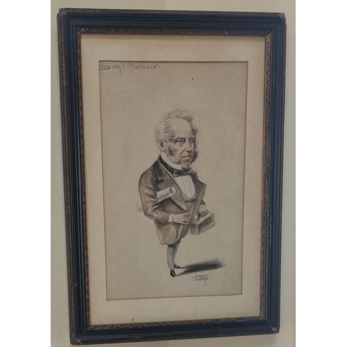 214 - A 19th Century Watercolour of a Gentleman. Monogrammed LR. 16 x 25 cm approx.